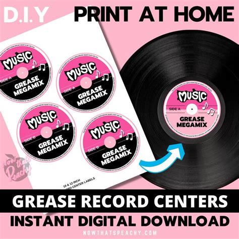 Vinyl Record Center Label .